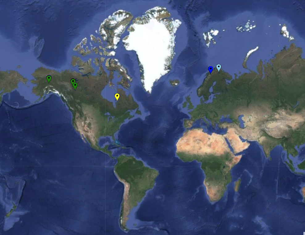 2D Satellite map showing the world.