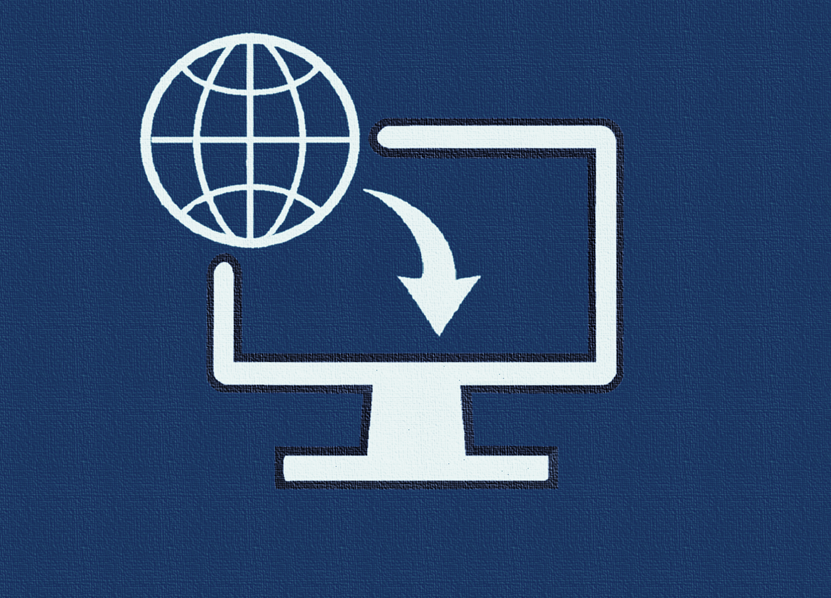 Icon symbolizing downloading a file